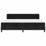 Letto a molle con materasso Nero 200 x 200 cm Velluto