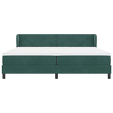 Letto a molle con materasso Verde scuro 200 x 200 cm Velluto