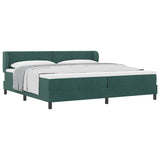Letto a molle con materasso Verde scuro 200 x 200 cm Velluto
