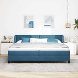 Letto a molle con testiera Blu scuro 200 x 200 cm Velluto