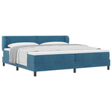 Letto a molle con testiera Blu scuro 200 x 200 cm Velluto