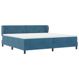 Letto a molle con testiera Blu scuro 200 x 200 cm Velluto