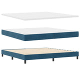 Letto a molle con testiera Blu scuro 200 x 200 cm Velluto