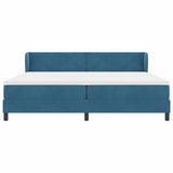 Letto a molle con testiera Blu scuro 200 x 200 cm Velluto