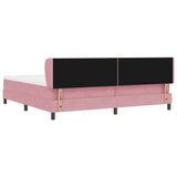 Letto a molle con materasso Rosa 200 x 200 cm Velluto