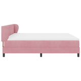 Letto a molle con materasso Rosa 200 x 200 cm Velluto