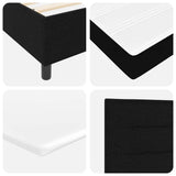 Letto a molle con materasso Nero 80 x 200 cm Tessuto