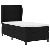 Letto a molle con materasso Nero 80 x 200 cm Tessuto