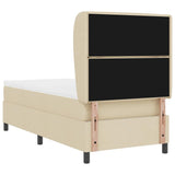 Letto a molle con materasso Crema 90 x 190 cm Tessuto