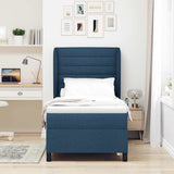Letto a molle con materasso Blu 90 x 190 cm Tessuto