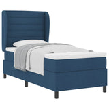 Letto a molle con materasso Blu 90 x 190 cm Tessuto