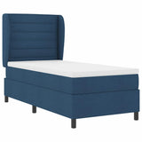 Letto a molle con materasso Blu 90 x 190 cm Tessuto