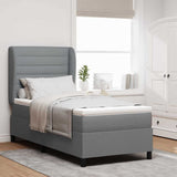 Letto a molle con materasso Grigio chiaro 90 x 200 cm Tessuto