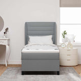 Letto a molle con materasso Grigio chiaro 90 x 200 cm Tessuto