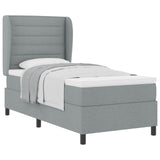 Letto a molle con materasso Grigio chiaro 90 x 200 cm Tessuto