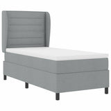 Letto a molle con materasso Grigio chiaro 90 x 200 cm Tessuto