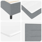 Letto a molle con materasso Grigio chiaro 140 x 190 cm Tessuto