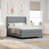 Letto a molle con materasso Grigio chiaro 140 x 190 cm Tessuto