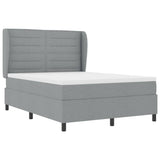 Letto a molle con materasso Grigio chiaro 140 x 190 cm Tessuto