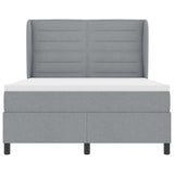 Letto a molle con materasso Grigio chiaro 140 x 190 cm Tessuto