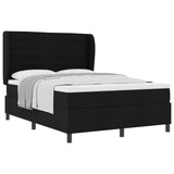 Letto a molle con materasso Nero 140 x 190 cm Tessuto