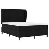 Letto a molle con materasso Nero 140 x 190 cm Tessuto