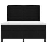 Letto a molle con materasso Nero 140 x 190 cm Tessuto