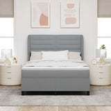 Letto a molle con materasso Grigio chiaro 140 x 200 cm Tessuto