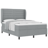 Letto a molle con materasso Grigio chiaro 140 x 200 cm Tessuto
