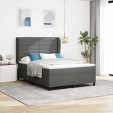 Letto a molle con materasso Grigio scuro 140 x 200 cm Tessuto