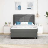 Letto a molle con materasso Grigio scuro 140 x 200 cm Tessuto