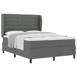 Letto a molle con materasso Grigio scuro 140 x 200 cm Tessuto