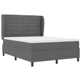 Letto a molle con materasso Grigio scuro 140 x 200 cm Tessuto
