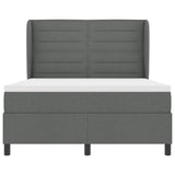Letto a molle con materasso Grigio scuro 140 x 200 cm Tessuto
