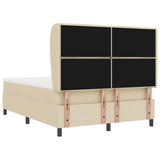 Letto a molle con materasso Crema 140 x 200 cm Tessuto