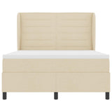 Letto a molle con materasso Crema 140 x 200 cm Tessuto