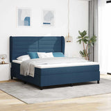 Letto a molle con materasso Blu 180 x 200 cm Tessuto