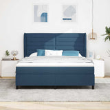 Letto a molle con materasso Blu 180 x 200 cm Tessuto