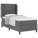 Letto a molle con materasso Grigio scuro 90 x 190 cm Tessuto