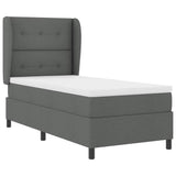 Letto a molle con materasso Grigio scuro 90 x 190 cm Tessuto