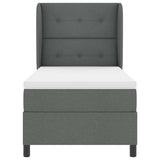 Letto a molle con materasso Grigio scuro 90 x 190 cm Tessuto