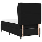 Letto a molle con testiera Nero 90 x 190 cm Tessuto