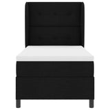 Letto a molle con testiera Nero 90 x 190 cm Tessuto