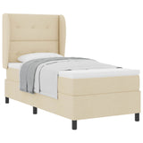 Letto a molle con testiera Crema 100 x 200 cm Tessuto