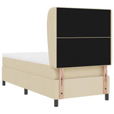 Letto a molle con testiera Crema 100 x 200 cm Tessuto
