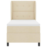 Letto a molle con testiera Crema 100 x 200 cm Tessuto