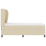 Letto a molle con testiera Crema 100 x 200 cm Tessuto