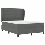 Letto a molle con testiera Grigio scuro 140 x 190 cm Tessuto