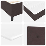 Letto a molle con materasso Marrone scuro 140 x 190 cm Tessuto