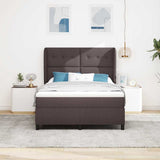 Letto a molle con materasso Marrone scuro 140 x 190 cm Tessuto